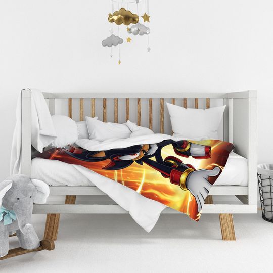 Custom Sonic or Shadow The Hedgehog Blanket, Custom Name Blanket