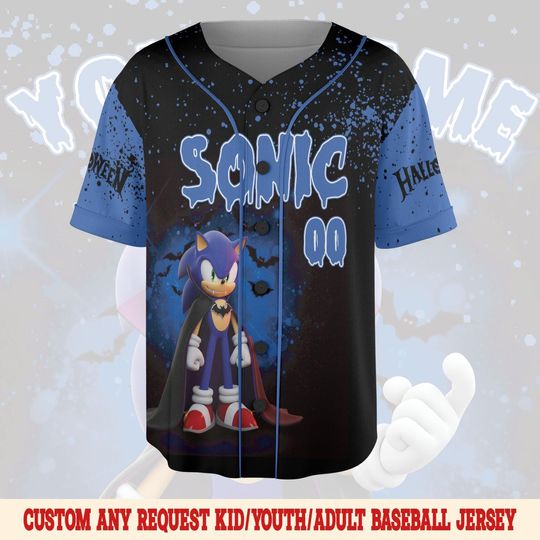 Personalized Sonic Halloween Baseball Jersey