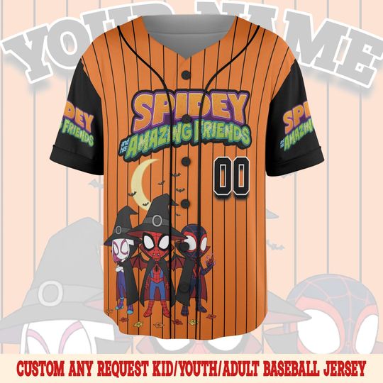 Spidey And His Amazing friends Halloween Baseball Jersey