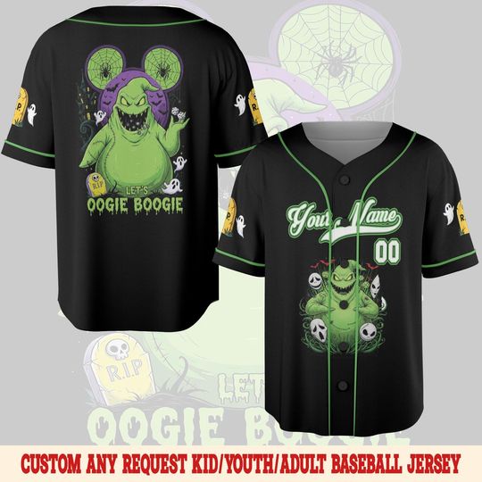 Personalized Oogie Boogie Baseball Jersey, The Nightmare Before Christmas