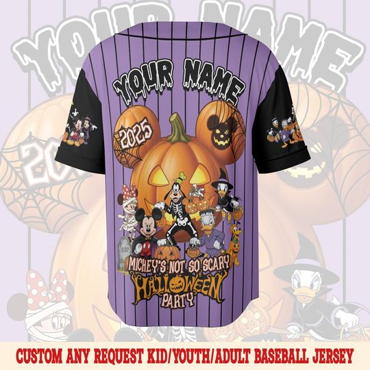 Personalized Disney Mickey & Friends Halloween Baseball Jersey