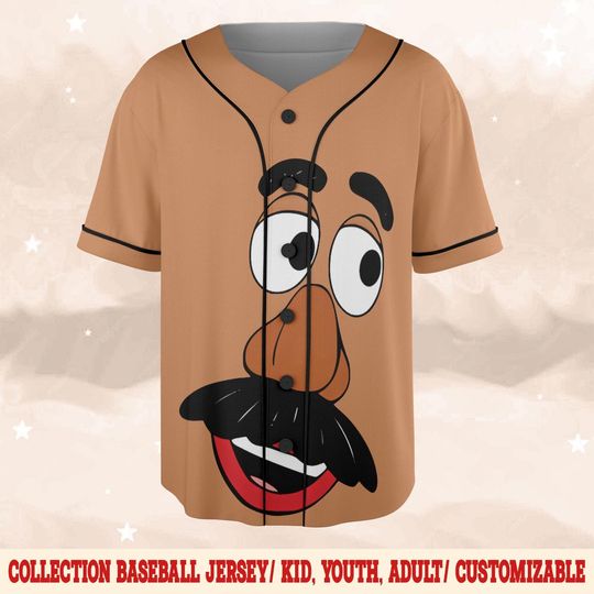 Toy Characters Head Face Couple 3D Baseball Jersey