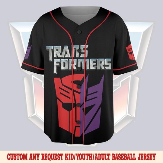 Custom Transformers Baseball Jersey Shirt, Transformers Birthday Party Jersey