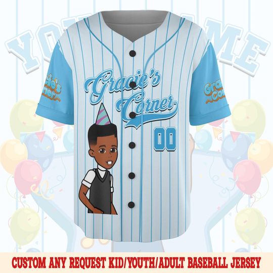 Custom Gracie's Corner Baseball Jersey, Gracie's Corner Baseball Jersey