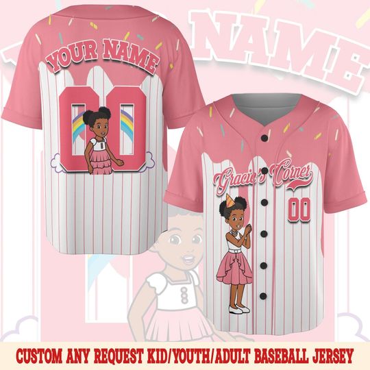 Custom Gracie's Corner Baseball Jersey, Gracie's Corner Baseball Jersey