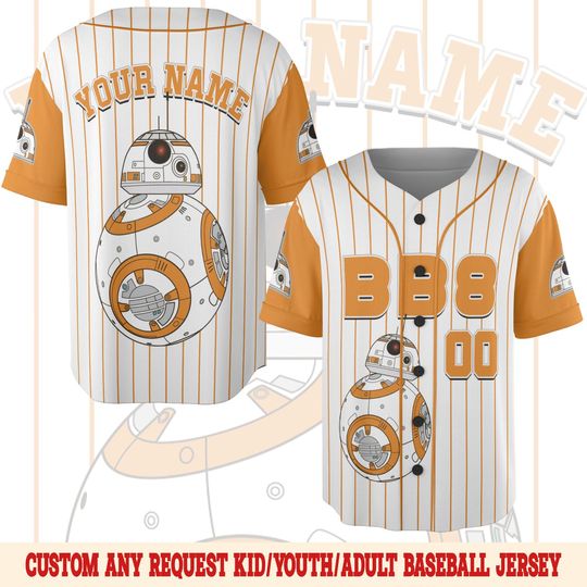 Star Wars R2D2 and BB8 Baseball Jersey  Droid Galaxy Shirt