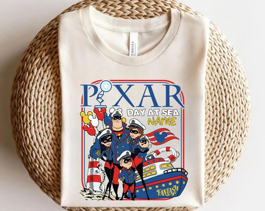 Custom Disney Cruise Line Pixar Day At Sea 2026 Shirt, Disney Incredible Family Cruise Trip Tee