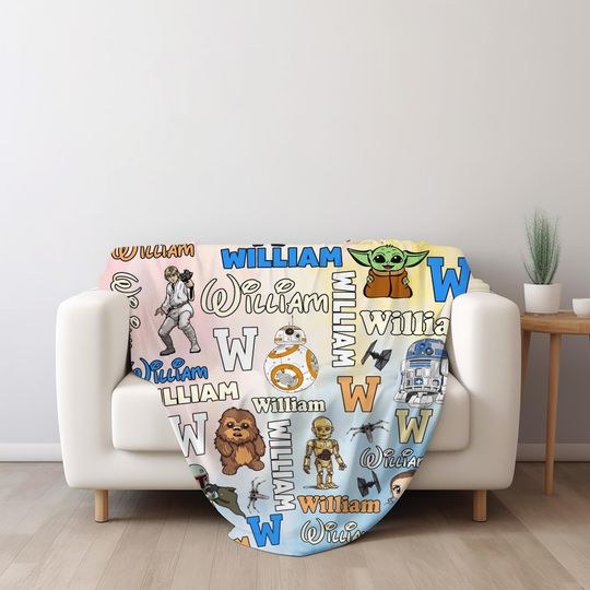 Personalized Name Star Wars Blanket/Star Wars Characters Blanket