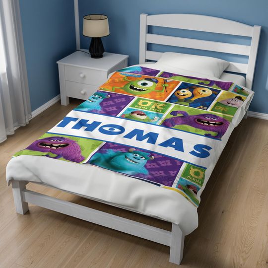 Personalized Monsters Inc Baby Name Blanket