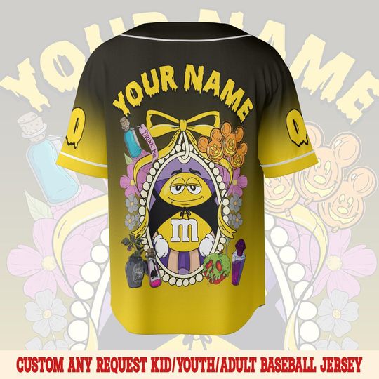 Custom M&M Halloween Character Baseball Jersey, M And M Halloween Jersey
