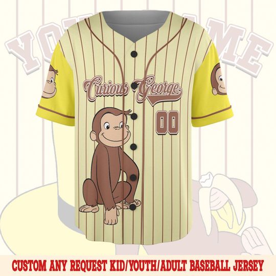 Curious George Birthday Baseball Jersey/Curious George Baseball Shirt