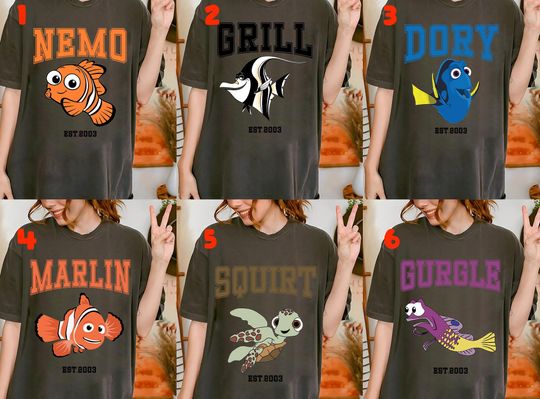 Retro Disney Finding Nemo All Characters Est 2003 Group Custom Vintage Shirt