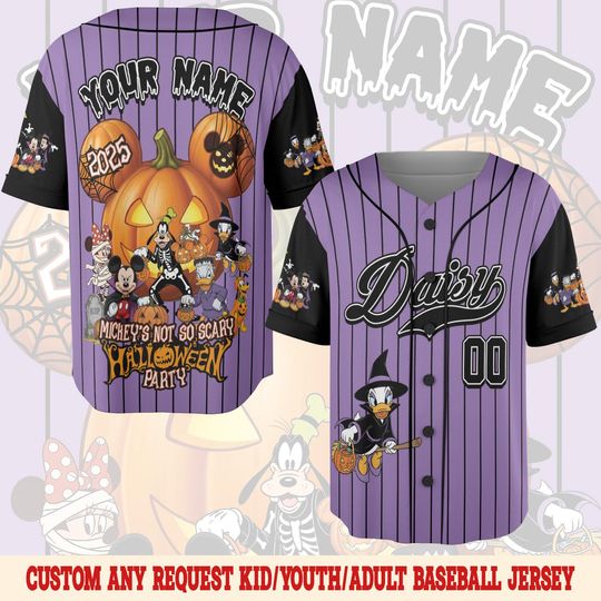 Personalized Disney Mickey & Friends Halloween Baseball Jersey