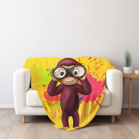 Personalized Curious George Blanket Curious George Fleece Blanket