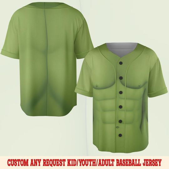 The Hulk Cosplay Baseball Jersey/Green Hulk Costume 3D Jersey