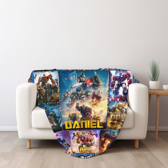 Custom Transformer Blanket Robot Personalized Blankets, Boy Bed Room Memorial Blanket