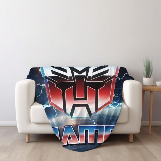 Custom Transformer Blanket, Personalized Robot Blankets, Boy Bed Room Blanket