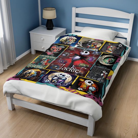 Custom Jack Skellington Sally Blanket, The Nightmare Before Christmas Blanket