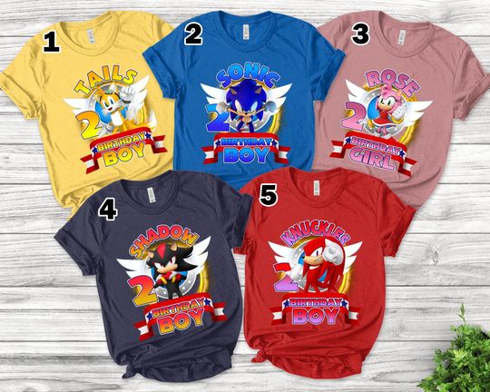 Sonic the Hedgehog Shirt/Sonic Group Matching Shirt/Sonic Family Party Shirt/Sonic Birthday Shirt/Sonic Group Matching Shirt