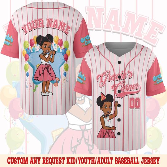 Custom Gracie's Corner Baseball Jersey, Gracie's Corner Baseball Jersey
