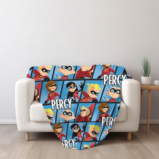 Incredibles 2 Blanket, Mr Incredible, Elastigirl Blanket, Horror Fleece Blanket