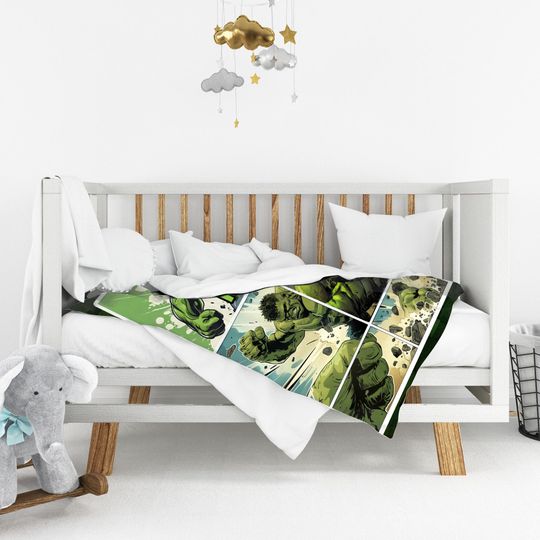 Personalized The Incredible Hulk Blanket, Hulk Fleece Blanket, Superhero Blanket