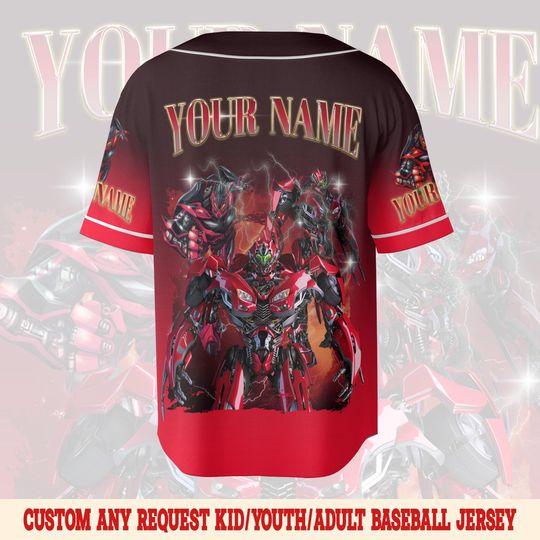 Transformers Trax AOE Baseball Jersey, Vintage Trax AOE Baseball Jersey