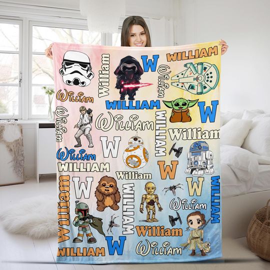 Personalized Name Star Wars Blanket/Star Wars Characters Blanket