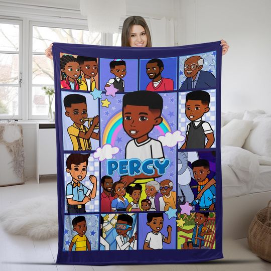 Custom Gracie's Corner Birthday Boy Blanket, Gracie's Corner Boy Blanket