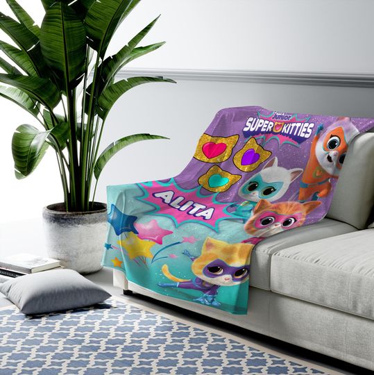 Custom Super Kitties Blanket, Custom Super Kitties Blanket
