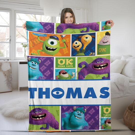 Personalized Monsters Inc Baby Name Blanket