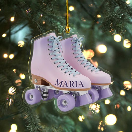 Personalized Roller Skate, Roller Derby Christmas Light Car Acrylic Ornament