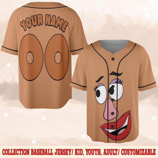 Toy Characters Head Face Couple 3D Baseball Jersey, Potato Head Matching Jersey