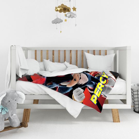 Custom Sonic Shadow Blanket, Personalized Cartoon Hedgehog Minky Sherpa Blanket