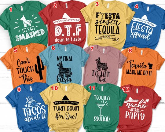 Fiesta Bachelorette Party Shirts, Fiesta Shirts, Bachelorette Shirts Fiesta, Mexico Bachelorette, Nacho Average Bride, Cinco De mayo