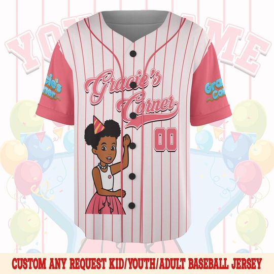 Custom Gracie's Corner Baseball Jersey, Gracie's Corner Baseball Jersey