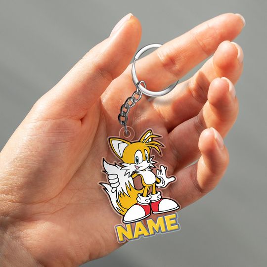 Sonic Acrylic Keychain, Disney Cutout Keychain, Personalized Christmas Keychain