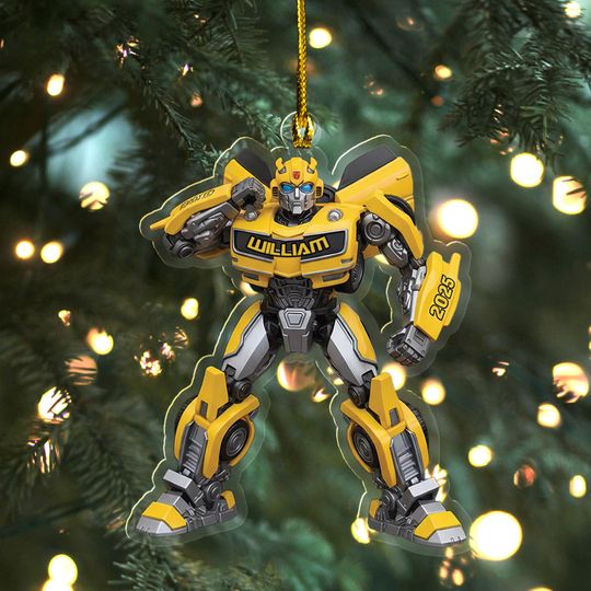 Custom Name Transformers Bumblebee Christmas Acrylic Ornament