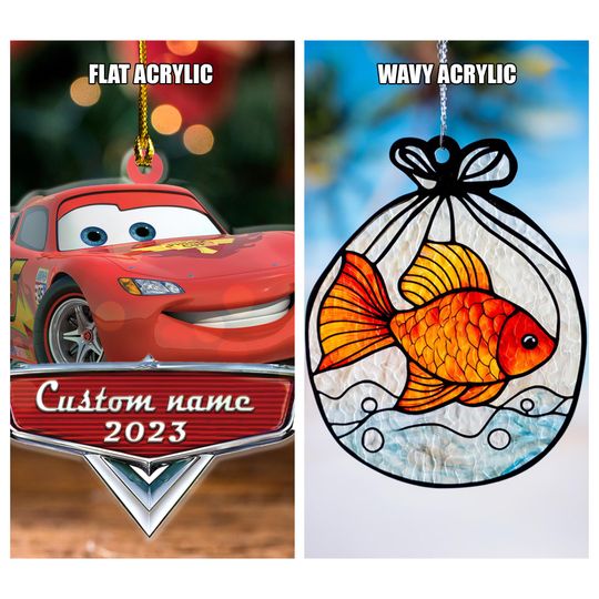 Custom Transformers Bumblebee Christmas 2D Flat Acrylic ornament, Personalized ornaments