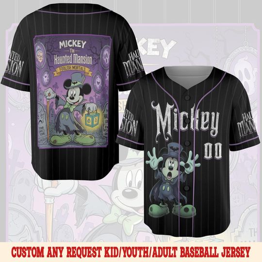 Halloween Mickey Haunted Mansion Baseball Jersey, Hitchhiking Ghosts Shirt