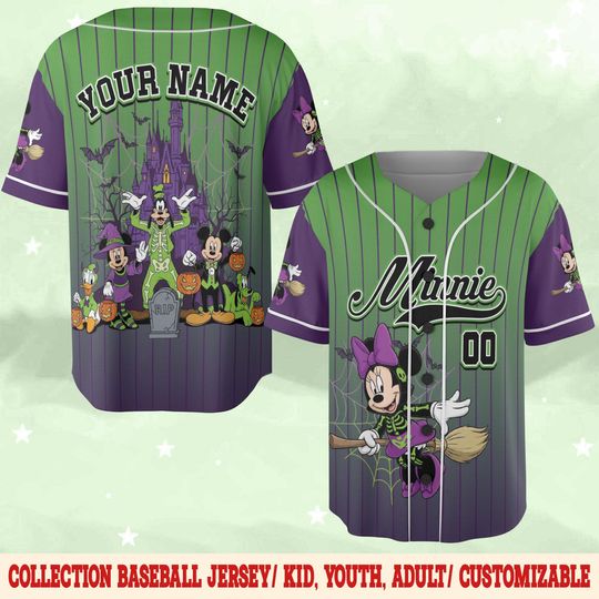 Personalized Disney Mickey And Friends Oogie Boogie Halloween Baseball Jersey