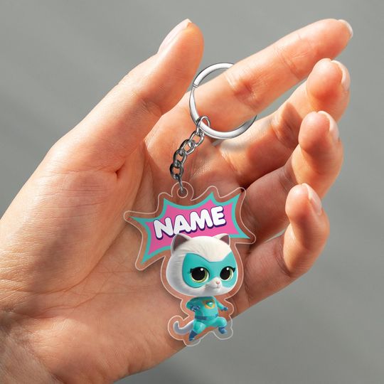 Personalized SuperKitties Cutout Keychain