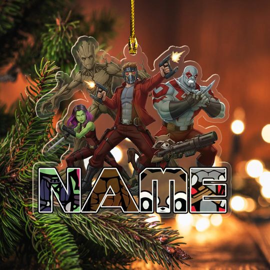 Guardians of the Galaxy Xmas Acrylic Ornament, Groot and Rocket Christmas Gift, Marvel Tree Decoration