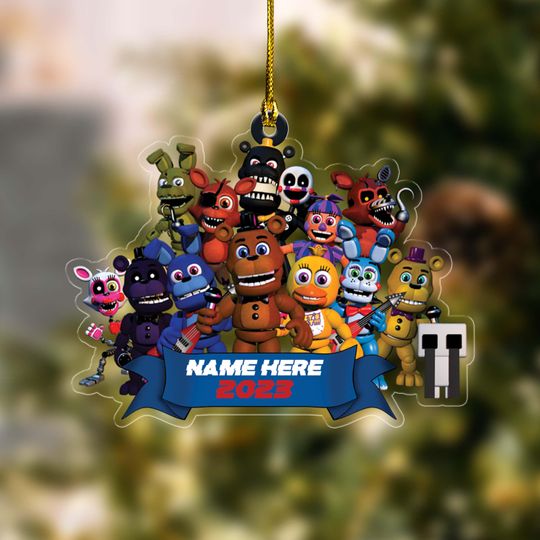 Custom Name Five Nights at Freddy's Christmas Acrylic Ornament