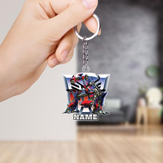 Personalized Transformer Christmas keychains, Prime inspired keychain, Name keychain