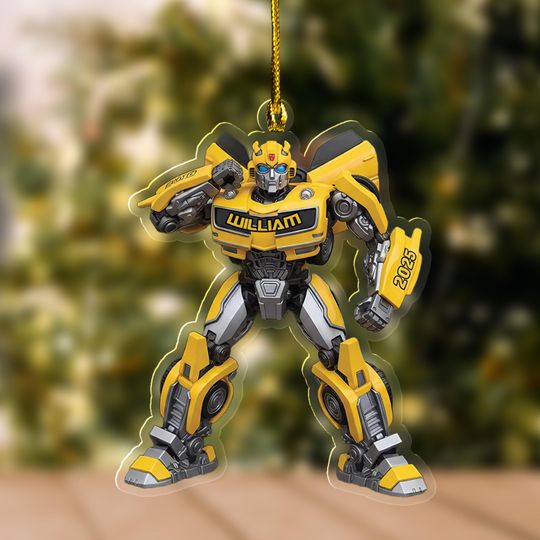 Custom Name Transformers Bumblebee Christmas Acrylic Ornament