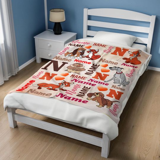 Personalized Watercolor Disney The Fox And The Hound Blanket