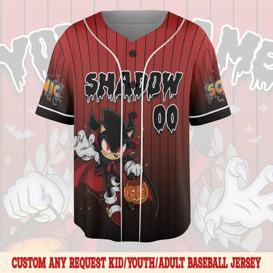 Custom Sonic Halloween Baseball Jersey, Sonic the Hedgehog Jersey