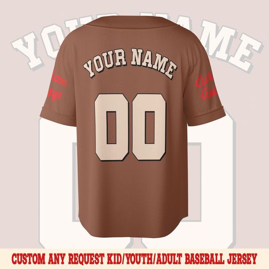 Curious George Costume Baseball Jersey, Curious George Baseball Shirt