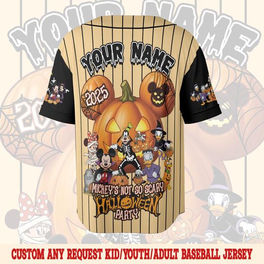 Personalized Disney Mickey & Friends Halloween Baseball Jersey